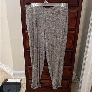 J. Jill Charcoal Gray/Brown cuffed pants
